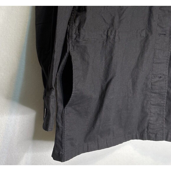 Uniqlo Womens Black Linen Cotton Utility Resort Light Jacket Size XL - Picture 2 of 6